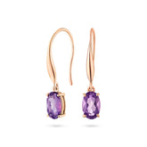 Amethyst Drop Earrings (9ct) - Dracakis Jewellers